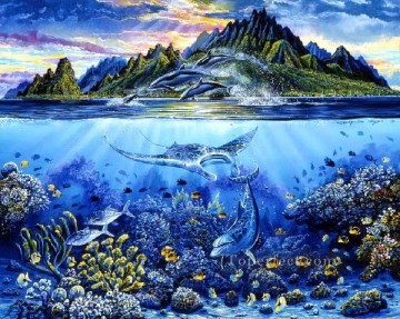 Fish Aquarium Painting - amh0035D modern seabed world ocean